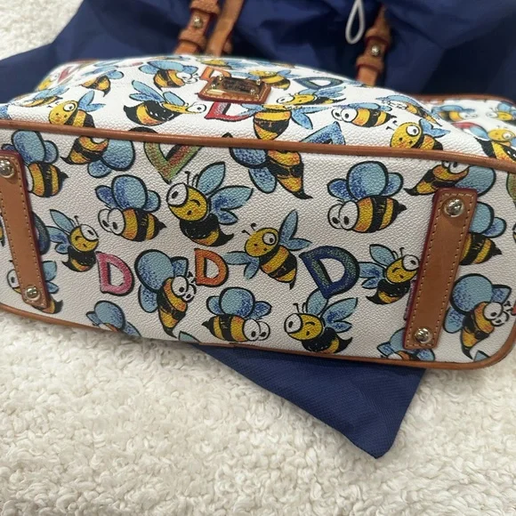 Dooney & Bourke Tan Leather Shoulder Bag with Brass Hardware - Picture 3 of 5